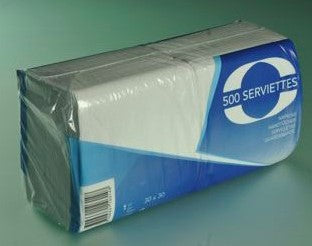 Serviette 1 pli 30X30 blanc X500