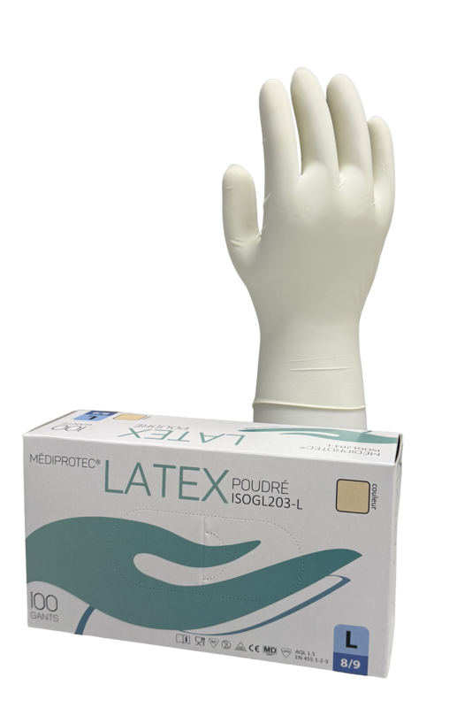 Gant latex micro poudré , boite de 100
