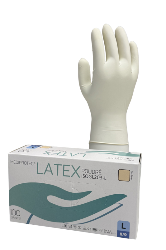 Gant latex micro poudré , boite de 100