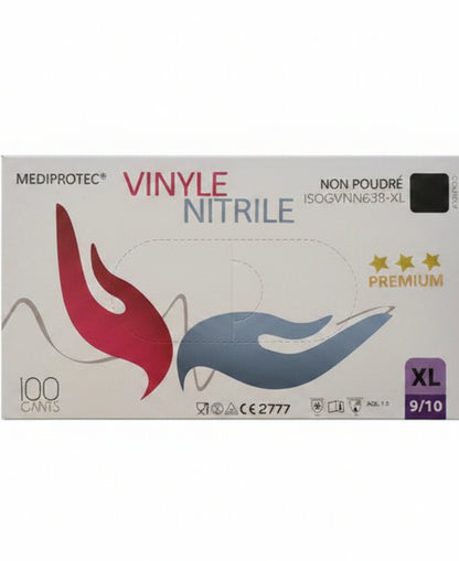 Gant Vynil Nitrile noir, boite de 100
