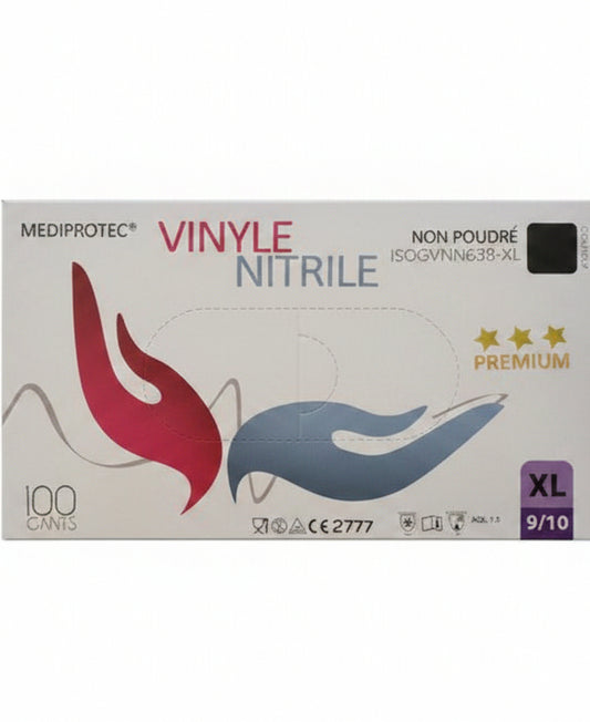 Gant Vynil Nitrile noir, boite de 100